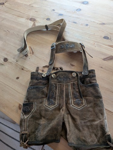 Lederhose 122 128 braun sehr - lederhose,